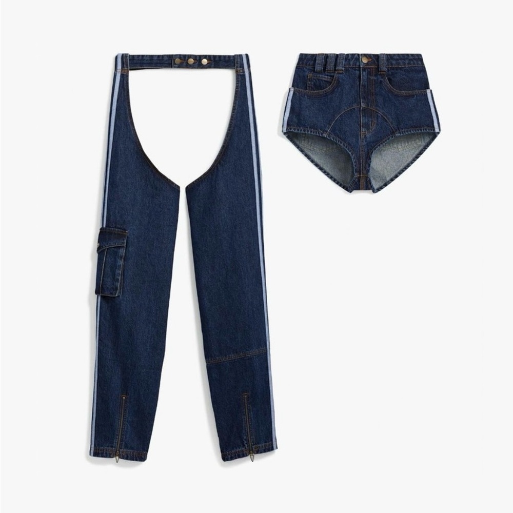 FINAL SALE! 🎉 IVY PARK RODEO Ivy Park Denim Chaps, Adidas Women's Dark Blue NWT